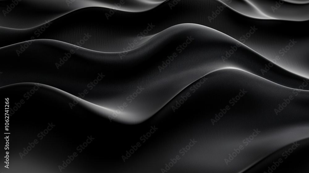 Obraz premium Captivating Black Wave Patterns in Smooth Textile Design