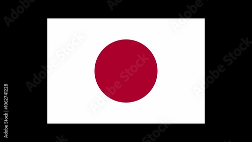 Japan Country Flag Shapes and Elements Construction Animation