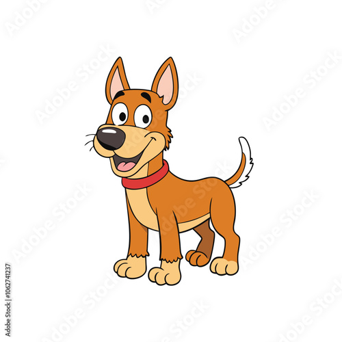 Dog cartoon vector art illustration