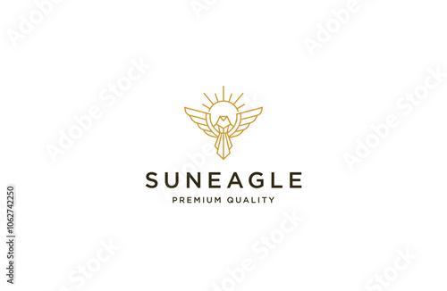 Eagle sun logo icon design template flat vector
