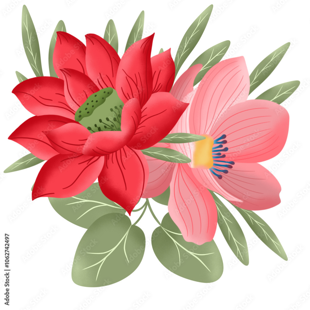 hand drawn bouquet of flower illustration hand drawn bouquet of flower illustration