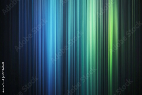 Abstract background with blue and green gradient lines, blurred light effect on a dark black background. Minimal design.