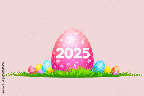 easter holidays year 2025 illustration  background AI generated image