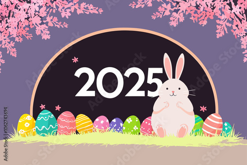 easter holidays year 2025 illustration  background AI generated image