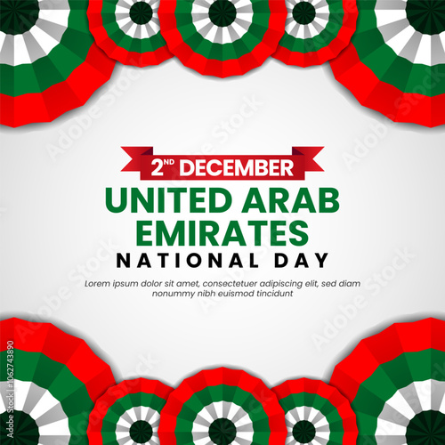 United Arab Emirates National Day, spirit of the union background with unique ornament flag