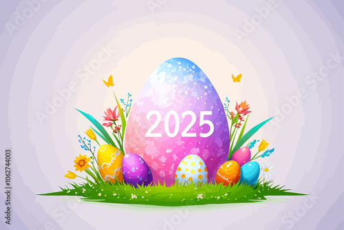 easter holidays year 2025 illustration  background AI generated image