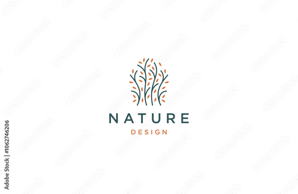 Obraz premium Nature tree logo icon design template flat vector