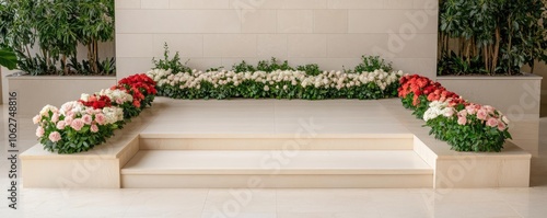 An elegant interment ceremony with flowers surrounding the burial plot, symbolizing a respectful farewell