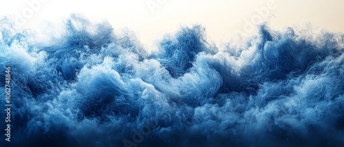 A dynamic depiction of swirling ocean waves in shades of blue, evoking motion and energy.