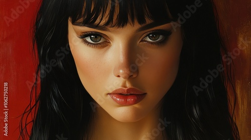 Wallpaper Mural portrait of a woman with black hair Torontodigital.ca