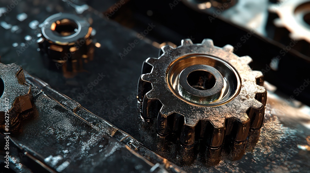 Detailed 3D settings cog icon, incorporating a wrench and gears for mechanical adjustments. Detailed 3D settings cog icon, incorporating a wrench and gears for mechanical adjustments.