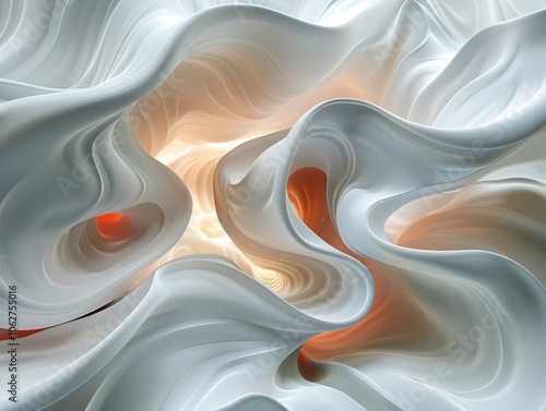 Wallpaper Mural Abstract swirling forms in soft colors, creating a sense of depth and fluidity. Torontodigital.ca