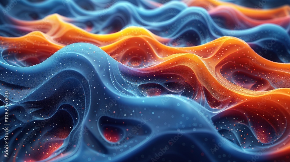 Fototapeta premium Abstract waves in vibrant colors, creating a dynamic and fluid visual effect.