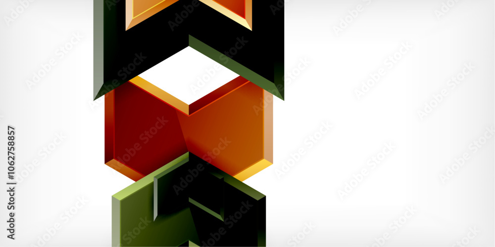 Vector 3d arrow techno design template