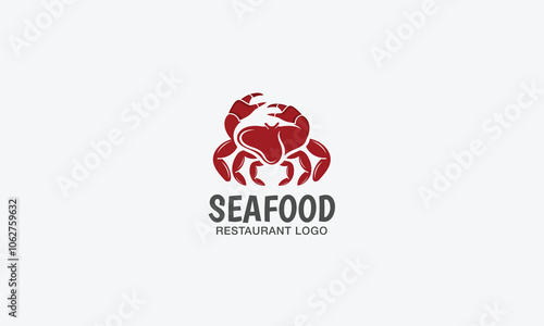 The crab restaurant logo design vector template