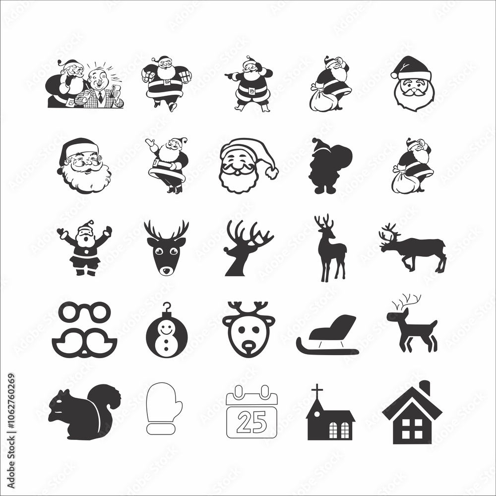 Fototapeta premium ICON SET VECTOR CHRISMAST