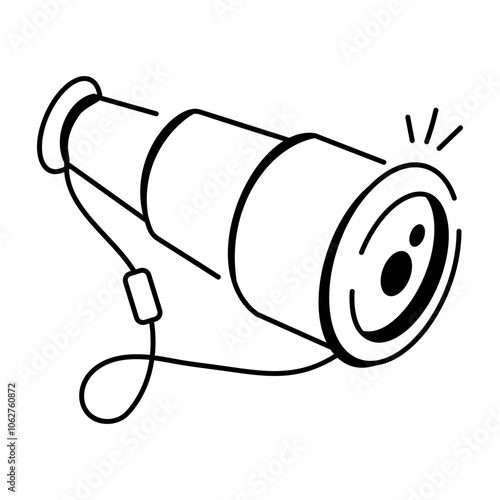 A doodle icon of a telescope lens

