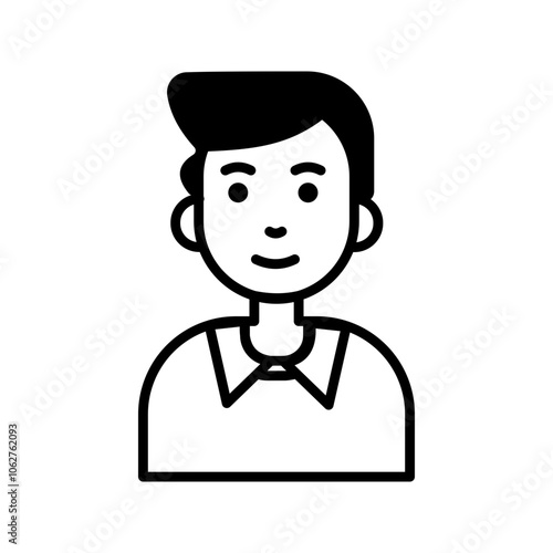 Funny cartoon businessman helper character smiling in office suit vector illustration