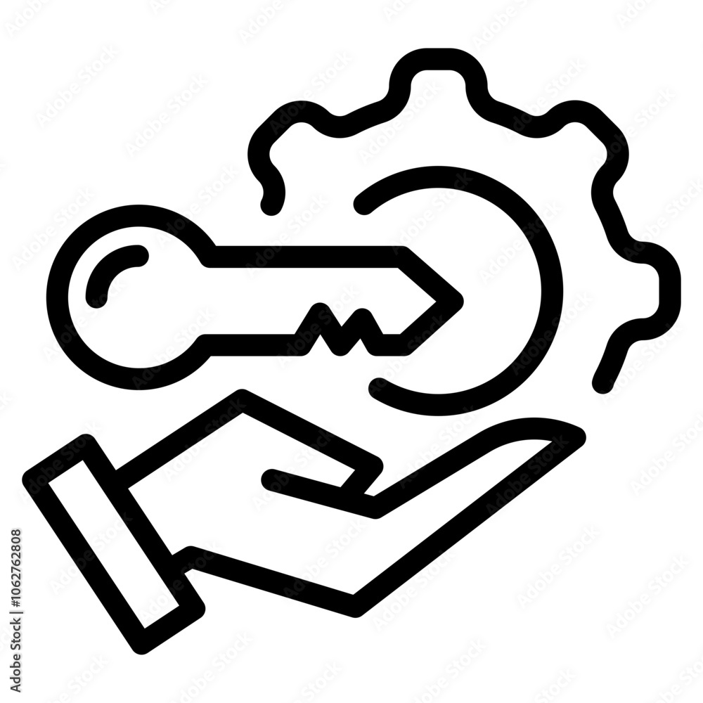 Hand and gear icon vector illustration Hand and gear icon vector illustration