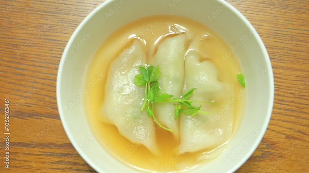 Boiled dumplings, one of China's traditional home-style dishes Boiled dumplings, one of China's traditional home-style dishes