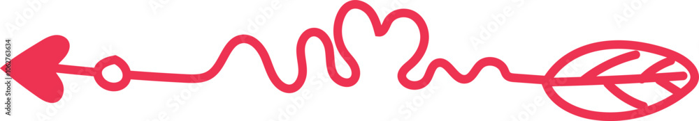 Valentine arrow on white background. Vector illustration. Valentine arrow on white background. Vector illustration.