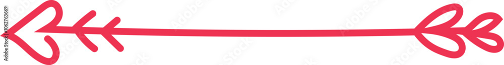 Valentine arrow on white background. Vector illustration.