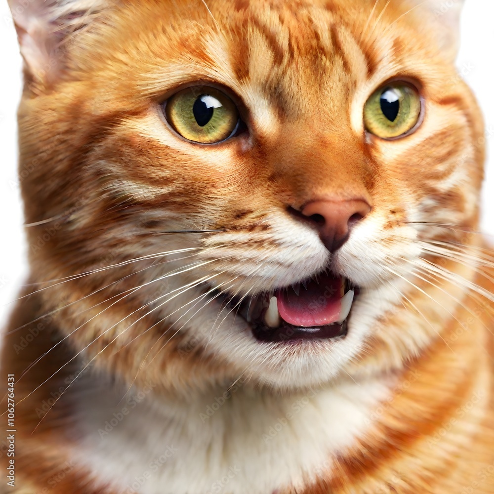 Surprised orange cat isolated on white background Surprised orange cat isolated on white background