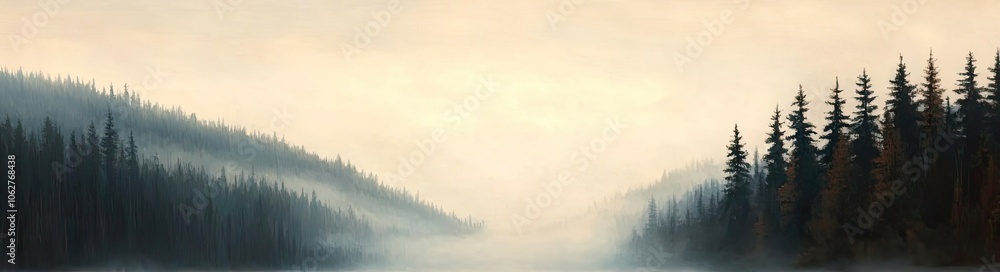 Serene lake with kayakers and misty mountains in the background, tranquil atmosphere. Serene lake with kayakers and misty mountains in the background, tranquil atmosphere.