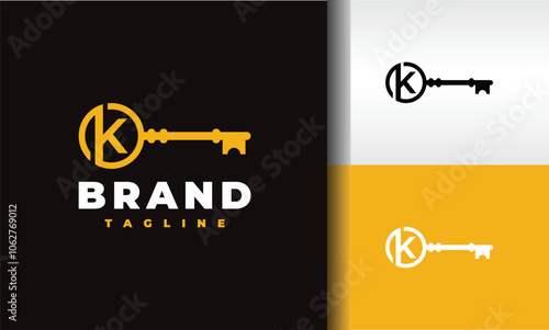 letter K door lock logo
