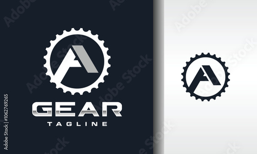 letter A gear bicycle logo