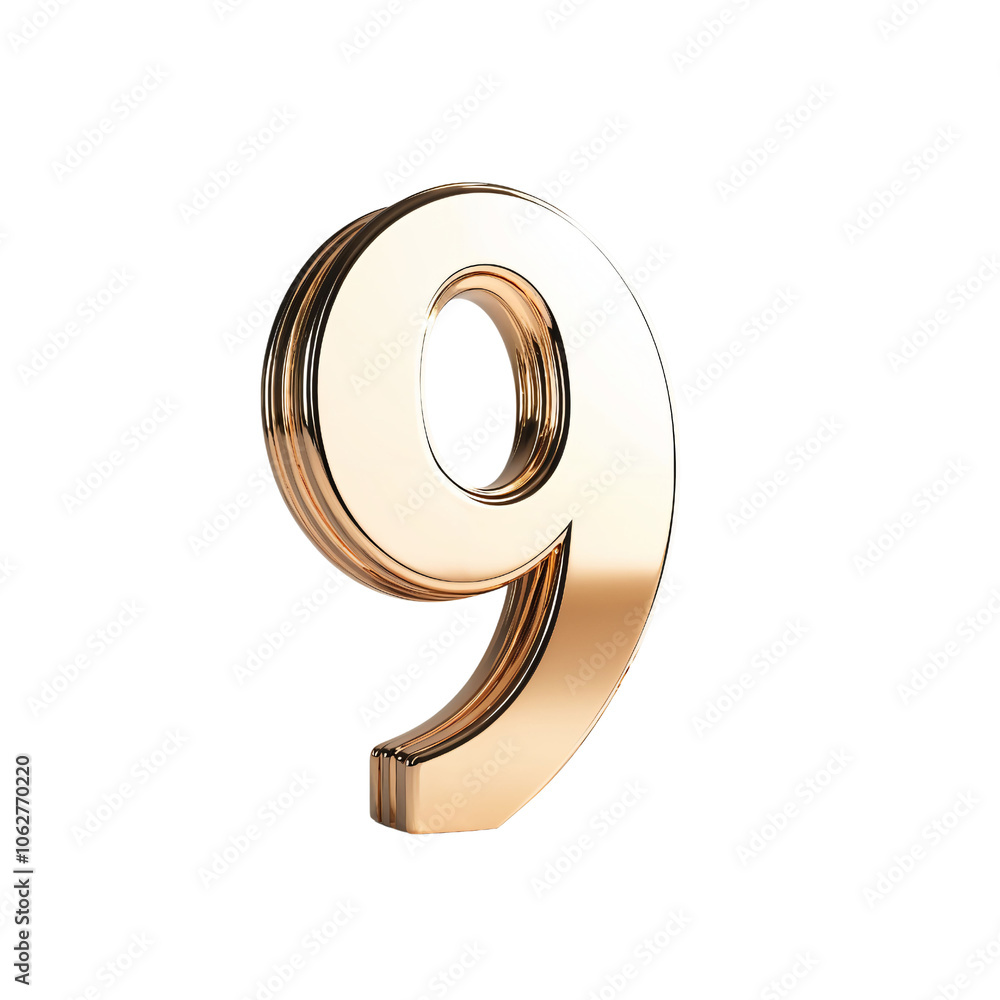 Shimmering Elegance: A Stunning 3D Representation of the Number Nine, Captured in a Brilliant Gold Finish That Radiates Luxury and Sophistication in Every Detail. Shimmering Elegance: A Stunning 3D Representation of the Number Nine, Captured in a Brilliant Gold Finish That Radiates Luxury and Sophistication in Every Detail.