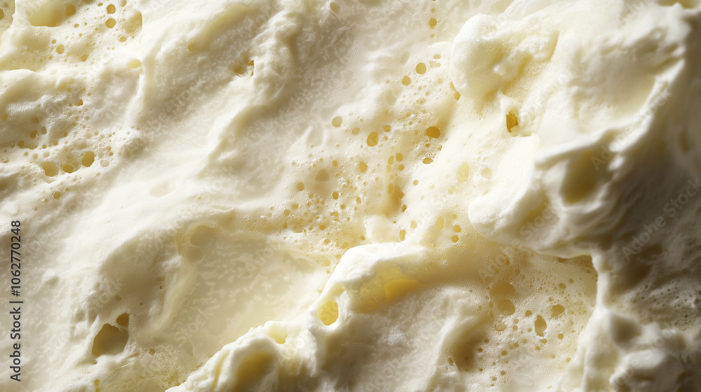 Ricotta � Light and fluffy close-up showing slight graininess with creamy consistency, cheese textures, Ricotta � Light and fluffy close-up showing slight graininess with creamy consistency, cheese textures,