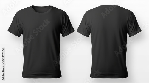 Black male t-shirt front and back views mockup