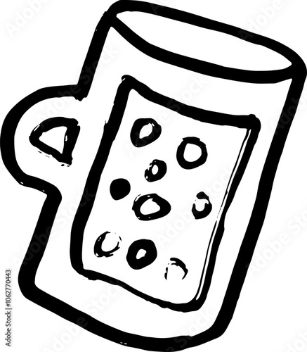 Glass of Beer Grunge Icon Dry Brush Illustration