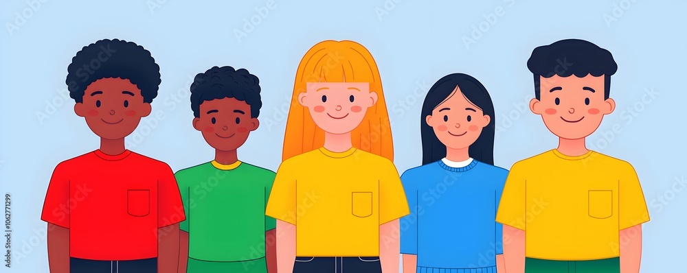 Naklejka premium Diverse Group of Happy Children Smiling Together