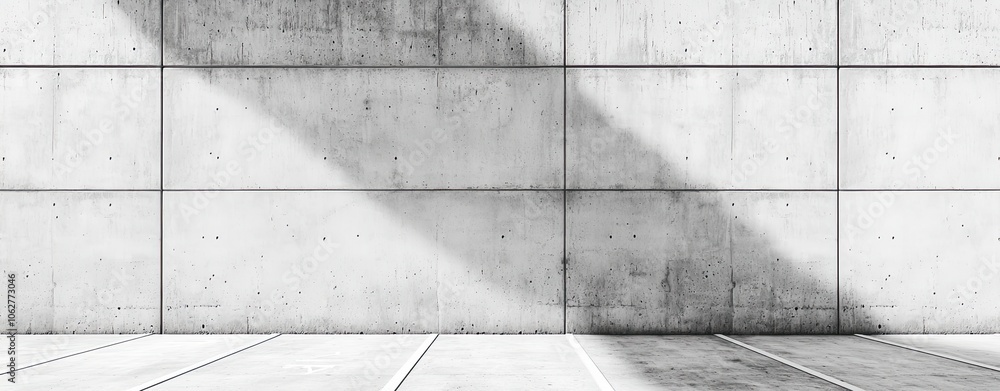 Abstract empty concrete wall background with parking space. Black and white image of an indoor or outdoor car park, with blank space for design Abstract empty concrete wall background with parking space. Black and white image of an indoor or outdoor car park, with blank space for design