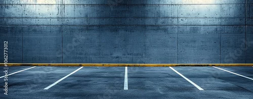 Panel kuchenny z motywem Abstract empty concrete wall background with parking space. Black and white image of an indoor or outdoor car park, with blank space for design