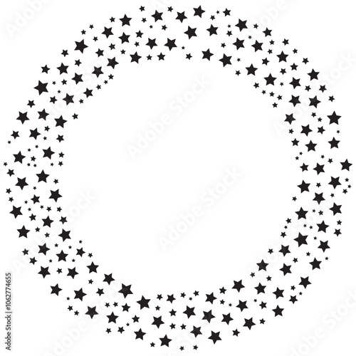 Glitter frame star ring vector