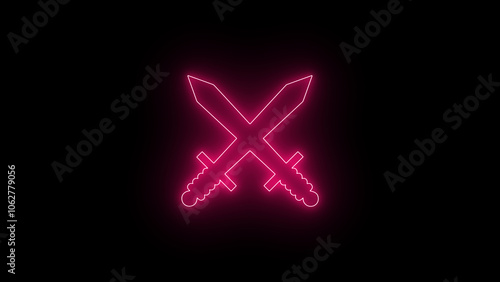Crossed Swords and Shield with Flames – Iconic Vector Symbol of Medieval Battle, Strength, and Protection in Black, Blue, and White Design for Military or Knight Themes