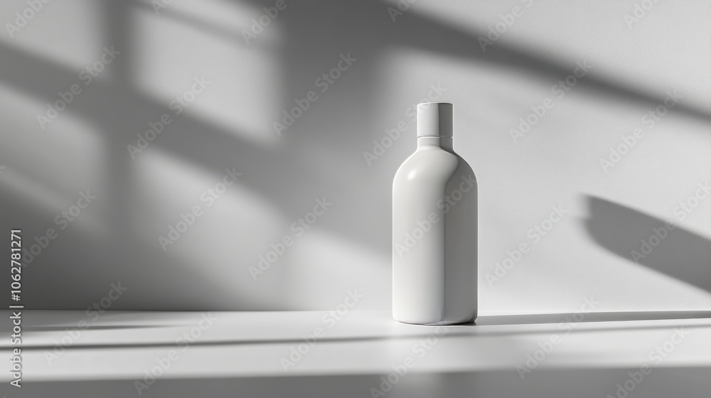 Bottle on clean background soft shadows minimalist design simple look Bottle on clean background soft shadows minimalist design simple look