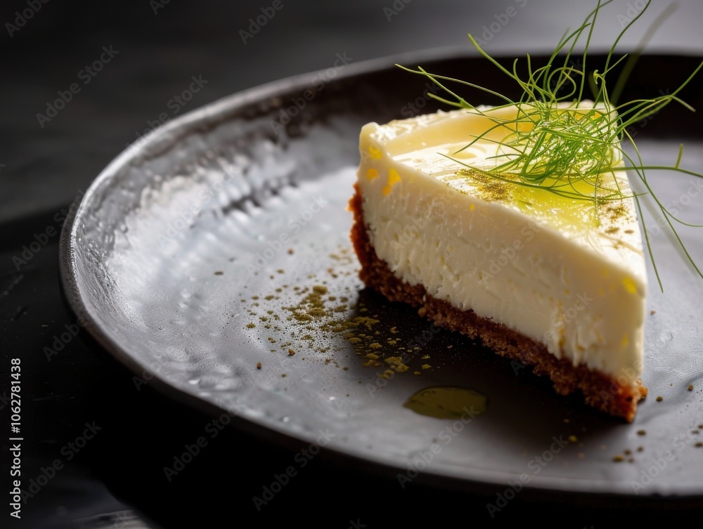 Cheesecake on a plate, close up Cheesecake on a plate, close up