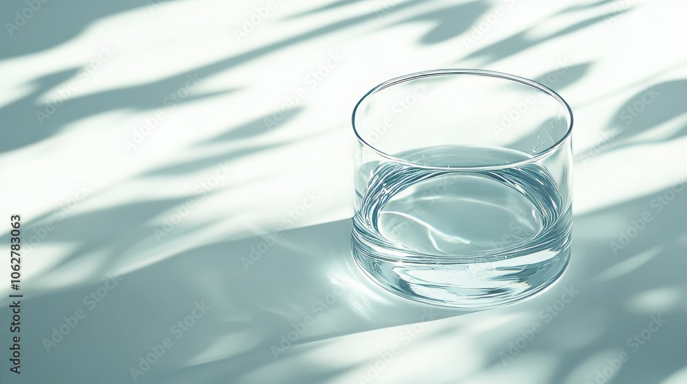 Glass on clean background soft shadows sleek lines neutral tones Glass on clean background soft shadows sleek lines neutral tones