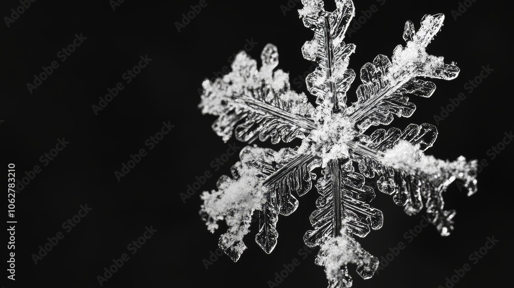 Beautiful snowflake isolated on black background Beautiful snowflake isolated on black background