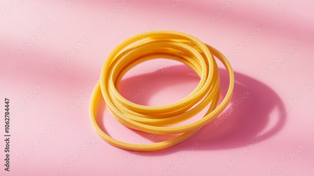 Fototapeta premium Rubber band on clean background soft shadows minimalist design neutral tones