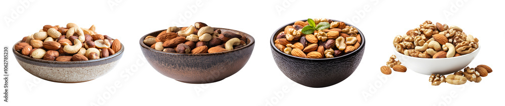 a bowl of nuts isolated on transparent background a bowl of nuts isolated on transparent background