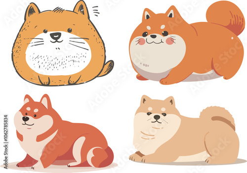 Cute Shiba Inu Illustrations