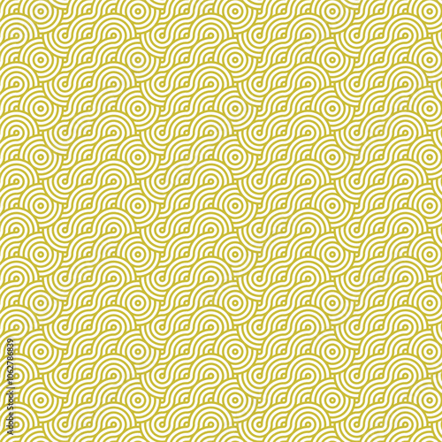 Seamless pattern with abstract curly waves. Modern stylish texture. Repeating geometric background.