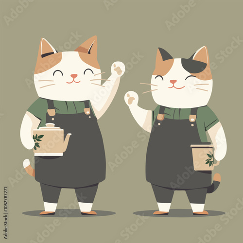 Cat Barista Duo