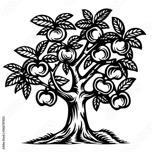 Dwarf Apple Tree Vector Logo