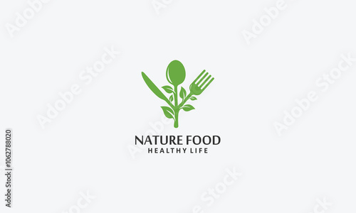 Natural food logo design vector template